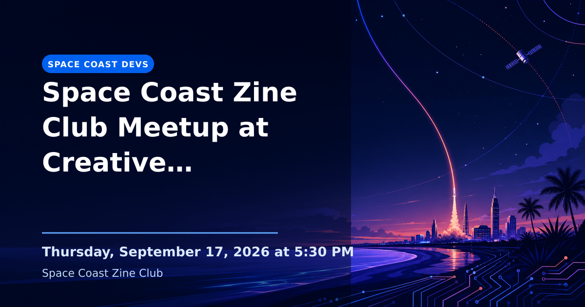Event image for Space Coast Zine Club Meetup at Creative Playground