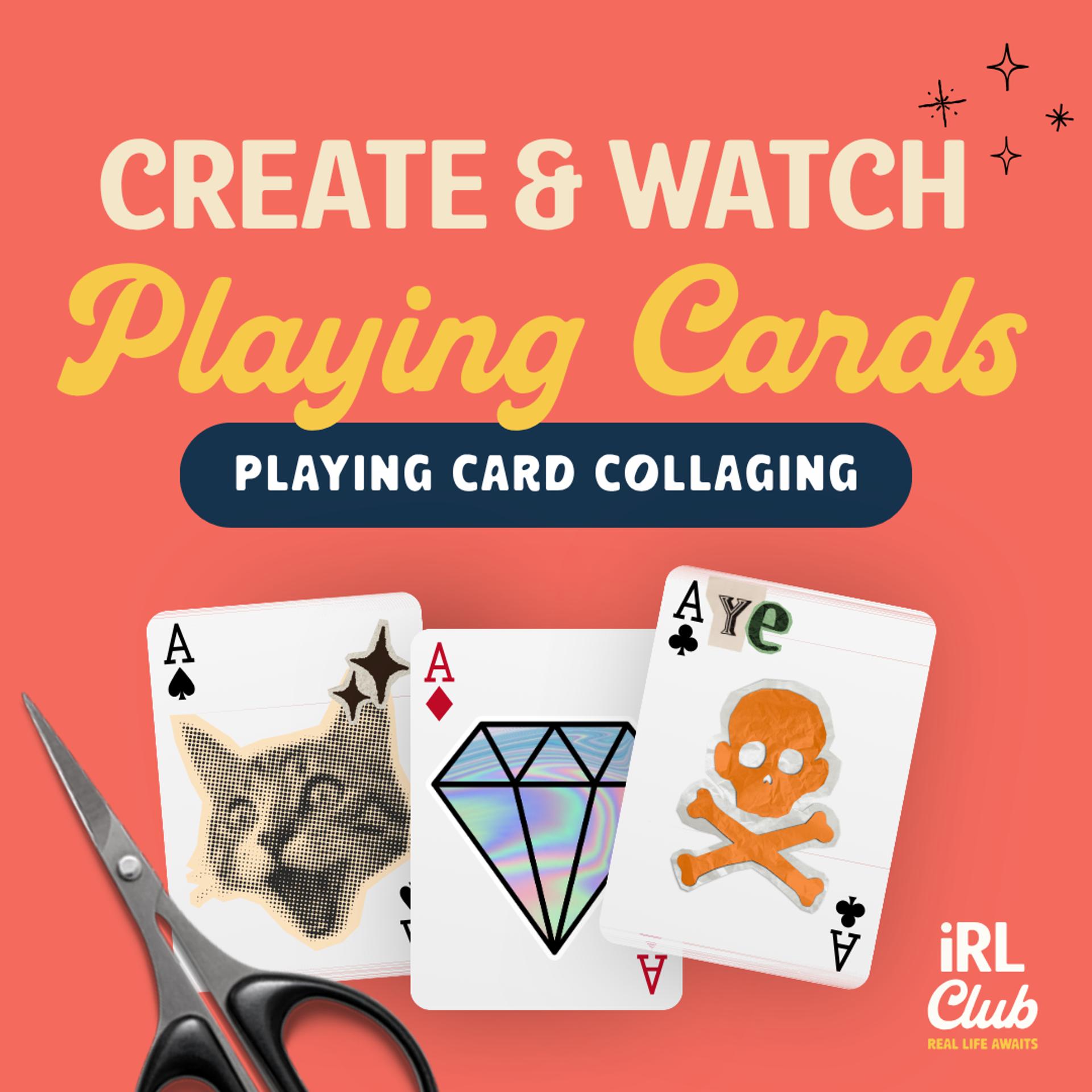 Event image for ♠️ Create & Watch: Playing Card Collaging